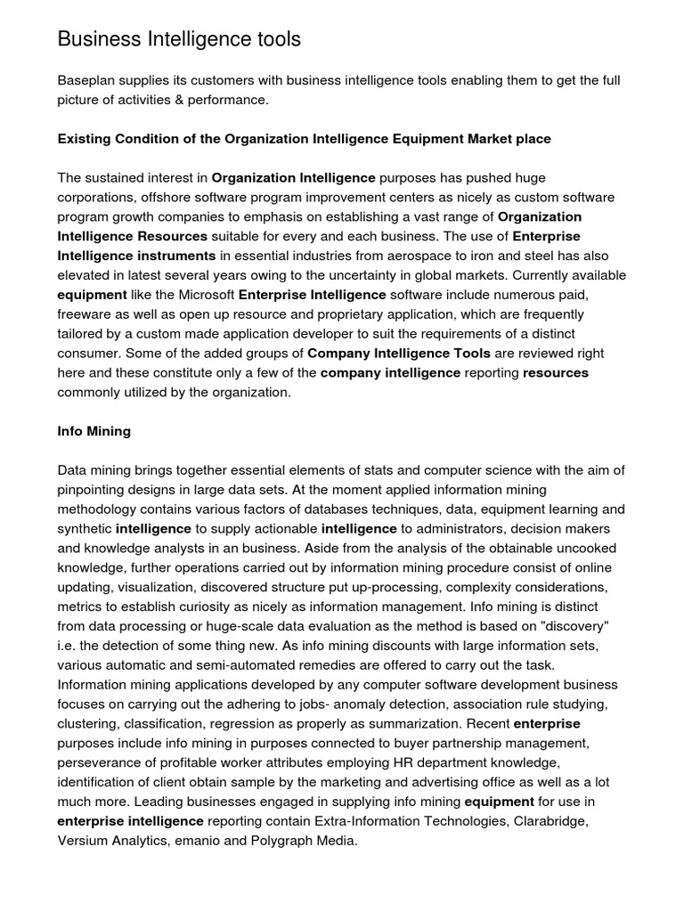 Business Intelligence Tools.20140517.164025 | PDF | Business ...