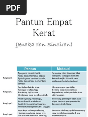 Pantun Empat Kerat Pdf