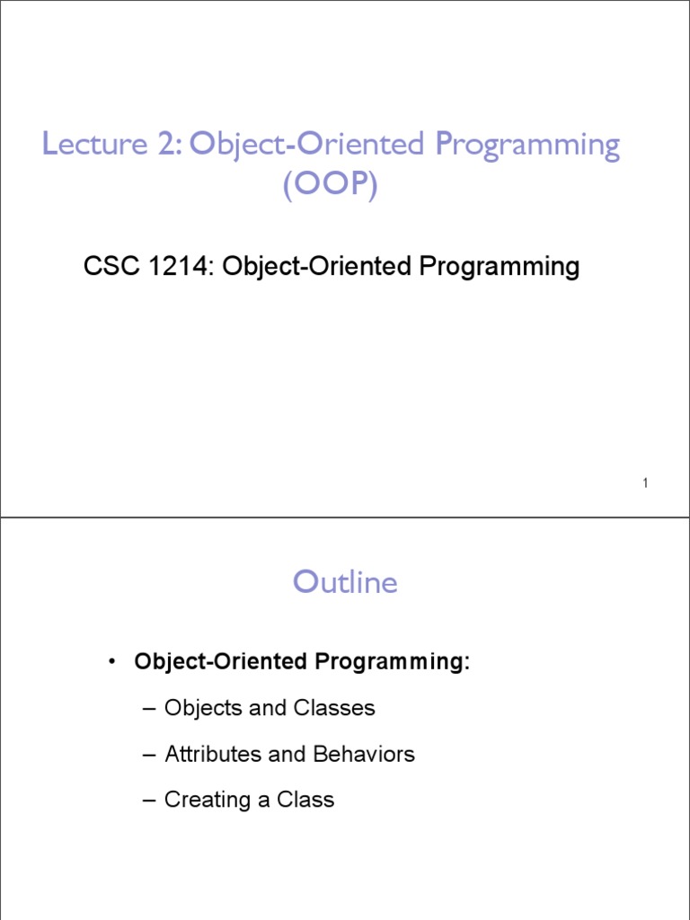 Object-Oriented Programming Fundamentals: Classes, Objects, Attributes ...