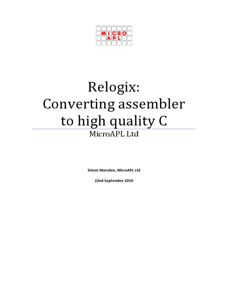 High-Quality C Code from Assembler | PDF | Subroutine | Parameter ...
