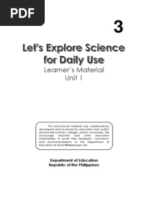 Grade 3 Science Learner's Manual