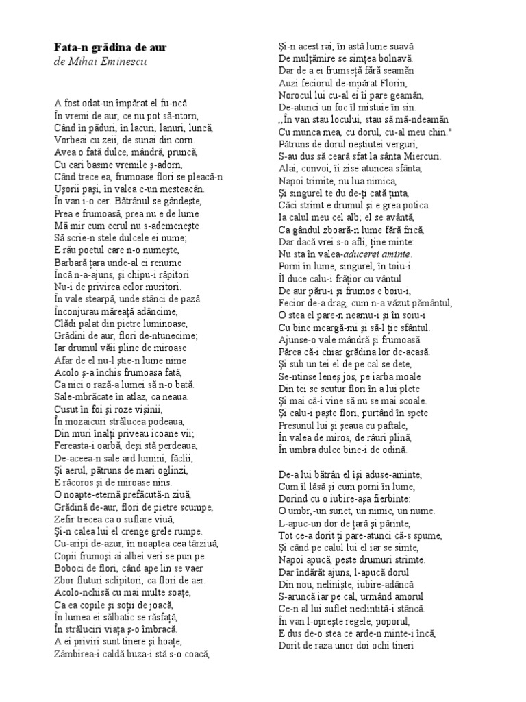 Fata Din Gradina de Aur | PDF
