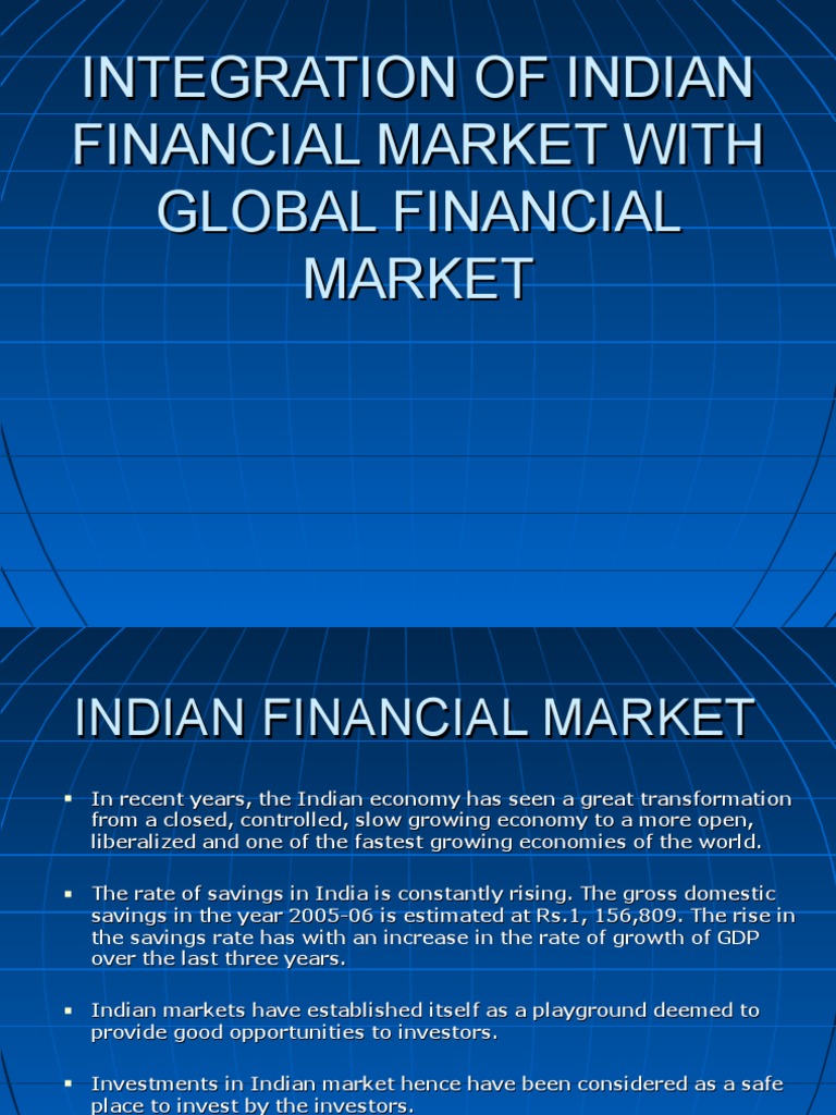 Integration Of Indian Financial Market With Global Market PDF