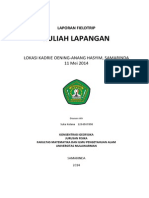 Laporan Kuliah Lapangan Konsentrasi Geofisika - 11 Mei 2014