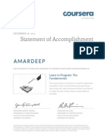Statement of Accomplishment: Amardeep
