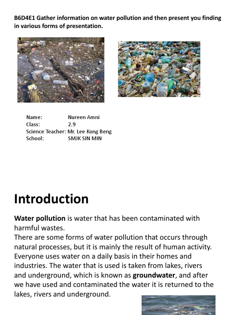 B6D4E1 Gather Information On Water Pollution | PDF | Water Pollution ...