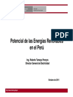 3. Potencial de Energias Renovables DGE- MINISTERIO de ENERGIA Y MINAS Roberto Tamayo
