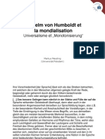 Markus MESSLING - Wilhelm von Humboldt et la mondialisation. Universalisme et "monotonisierung"