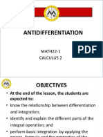 Antidifferentiation: MATH22-1 Calculus 2