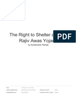 The Right To Shelter and The Rajiv Awas Yojana