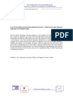 Las Funciones Docentes Presenciales y Virtuales Del Profesorado Universitario