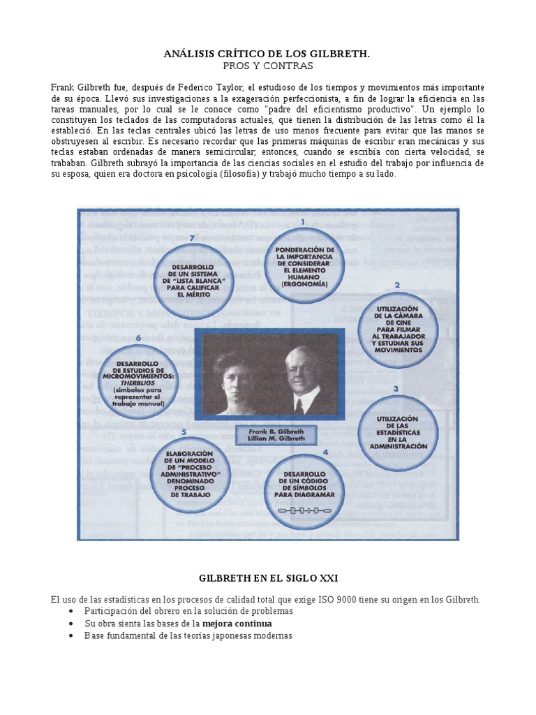 Análisis Crítico de los Gilbreth | PDF | Estudios de idiomas extranjeros