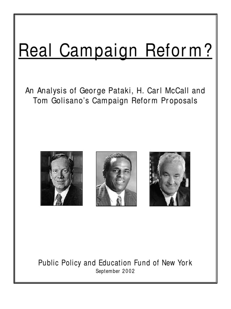 Real Campaign Reform? | PDF | Campaign Finance In The United States ...