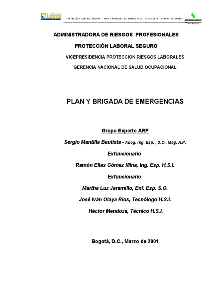Plan y Brigada Emergencia Iss | PDF | Riesgo | Vulnerabilidad
