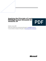 Least Privilege To User Accounts On XP