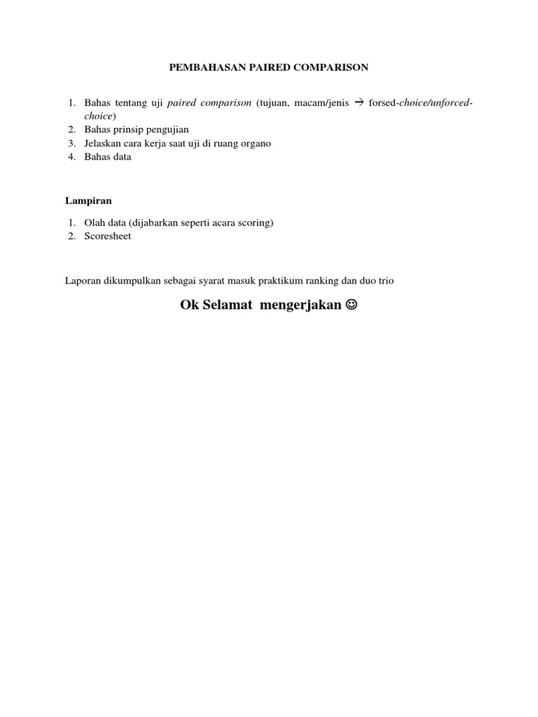 Analisis Uji Paired Comparison | PDF