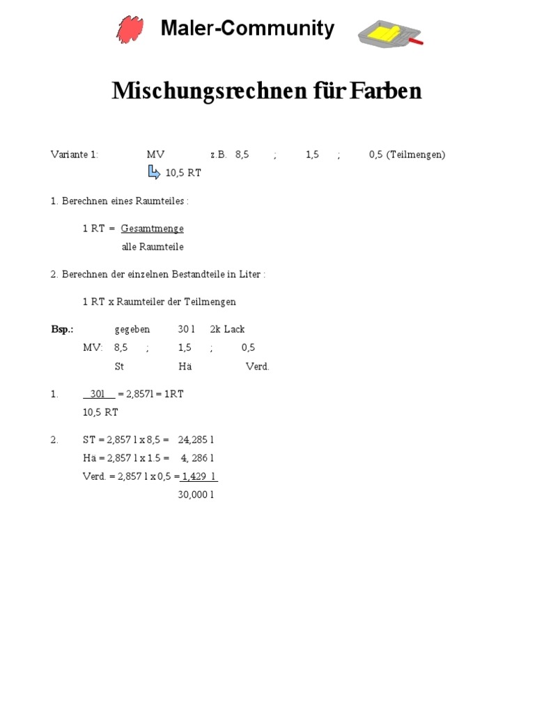 Mischverhältnis berechnen - Mit Rechner - WASCHWERKSTATT