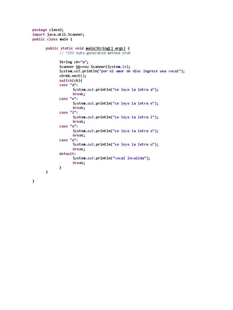 Java Vowel Input Switch Case | PDF | Teaching Methods & Materials ...