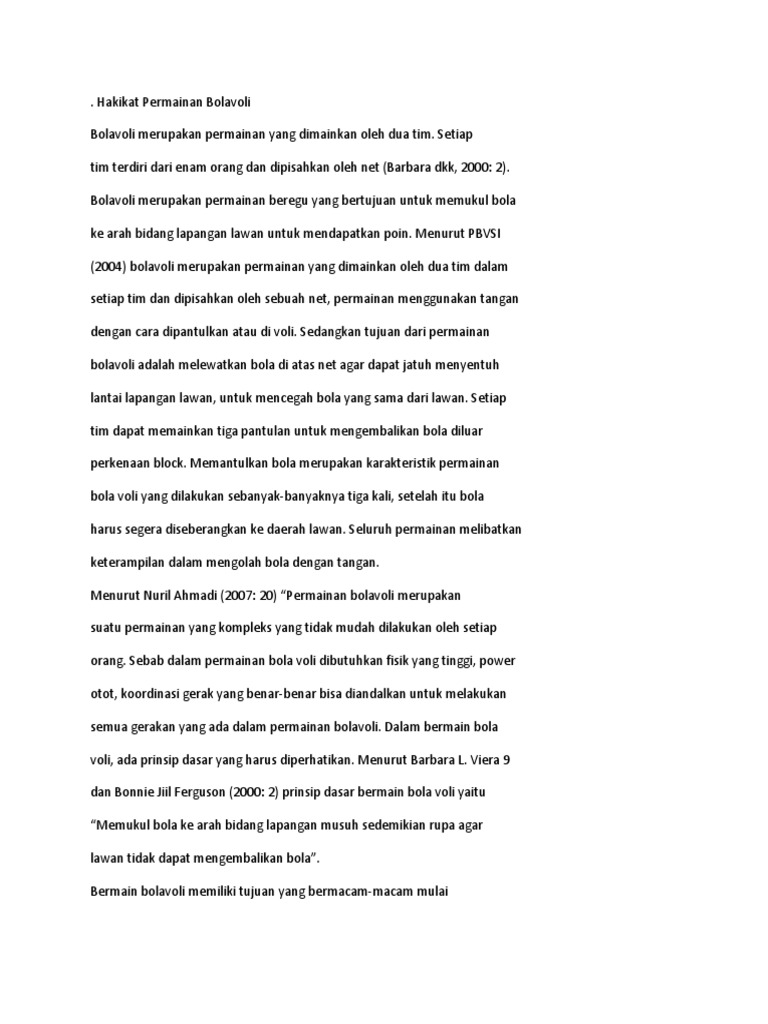 Hakikat Permainan Bolavoli Pdf