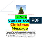 12/24/06 CHRISTMAS EVE MESSAGE From LAKE WASHINGTON, by vanderKOK