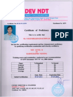 Yogendrasingh Kushwah NDT Certificates RT Level II