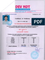 Yogendrasingh Kushwah NDT Certificates UT Level II