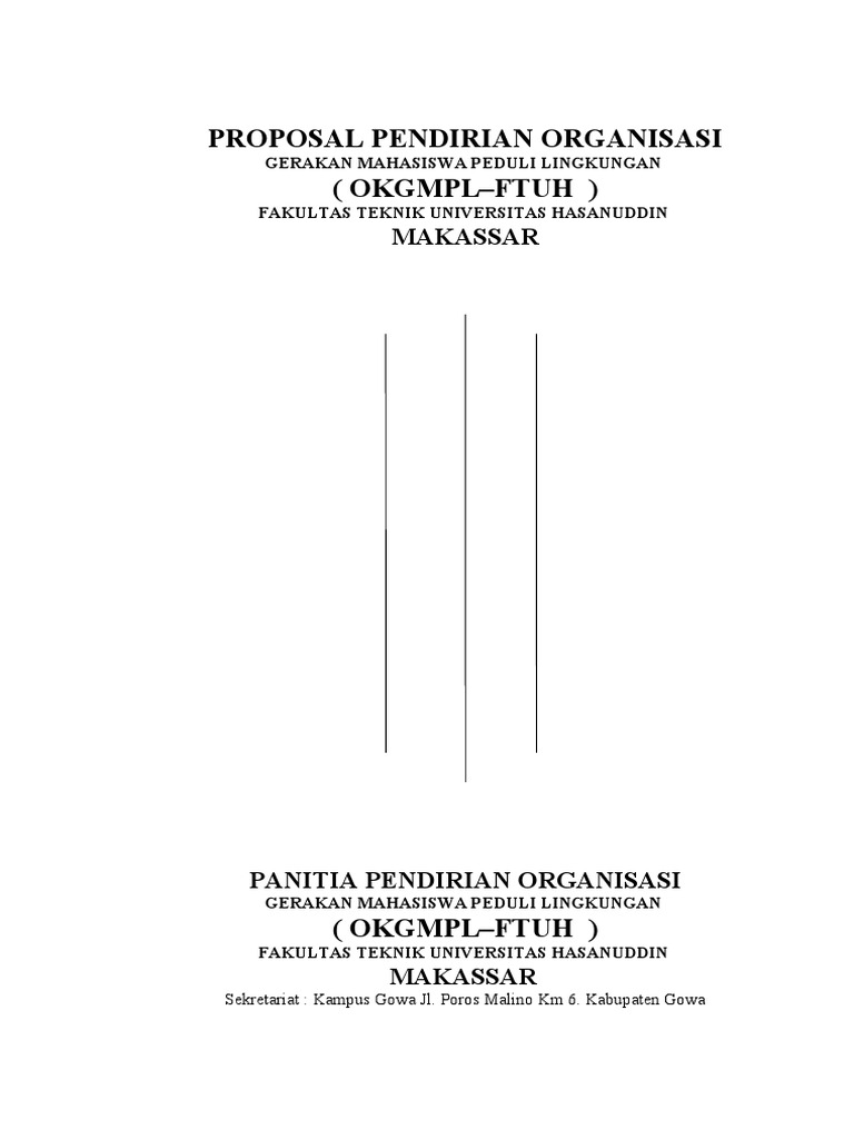 Contoh Proposal Pengajuan Pembentukan Organisasi PDF