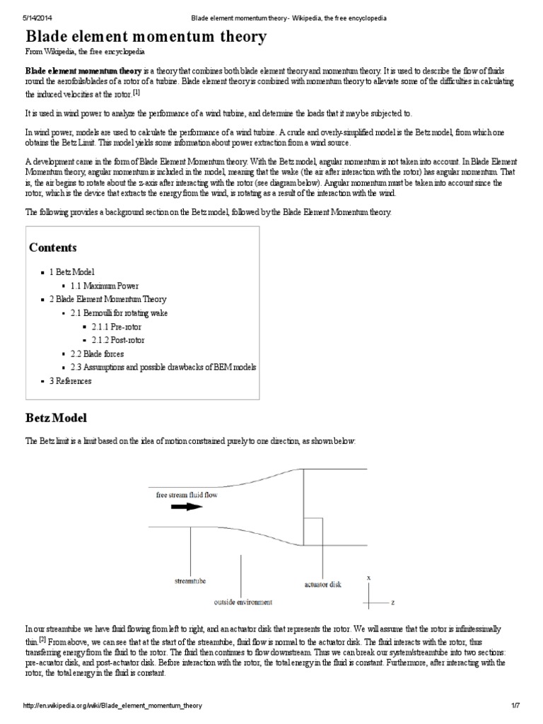 Blade Element Momentum Theory Wikipedia, The Free Encyclopedia
