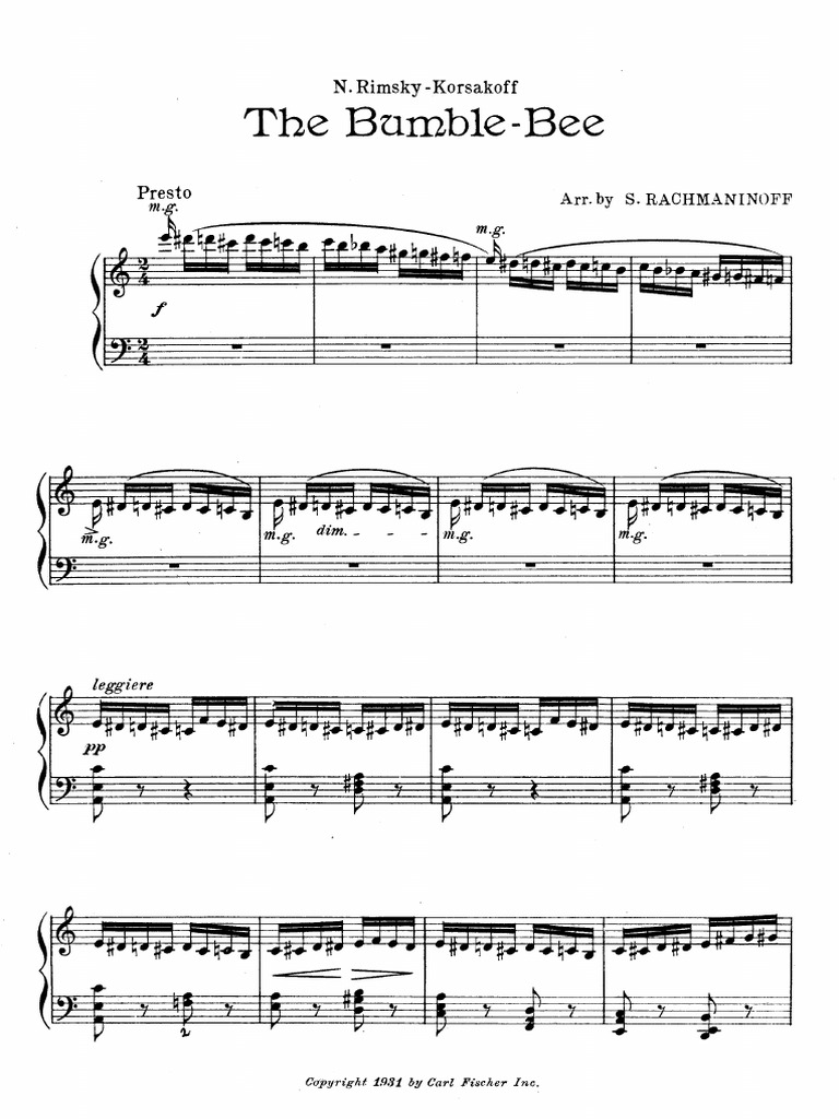 IMSLP06213RimskyKorsakov Flight of The BumbleBee Arr. Rachmaninoff