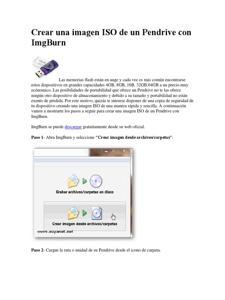 Crear Una Imagen ISO de Un Pendrive Con ImgBurn | PDF | Juegos y ...