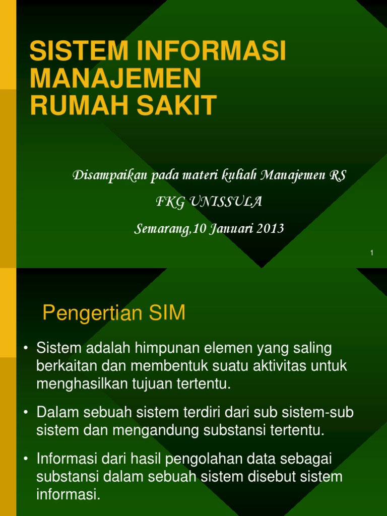 Sistem Informasi Manajemen RS ppt Sistem Informasi Manajemen RS ppt