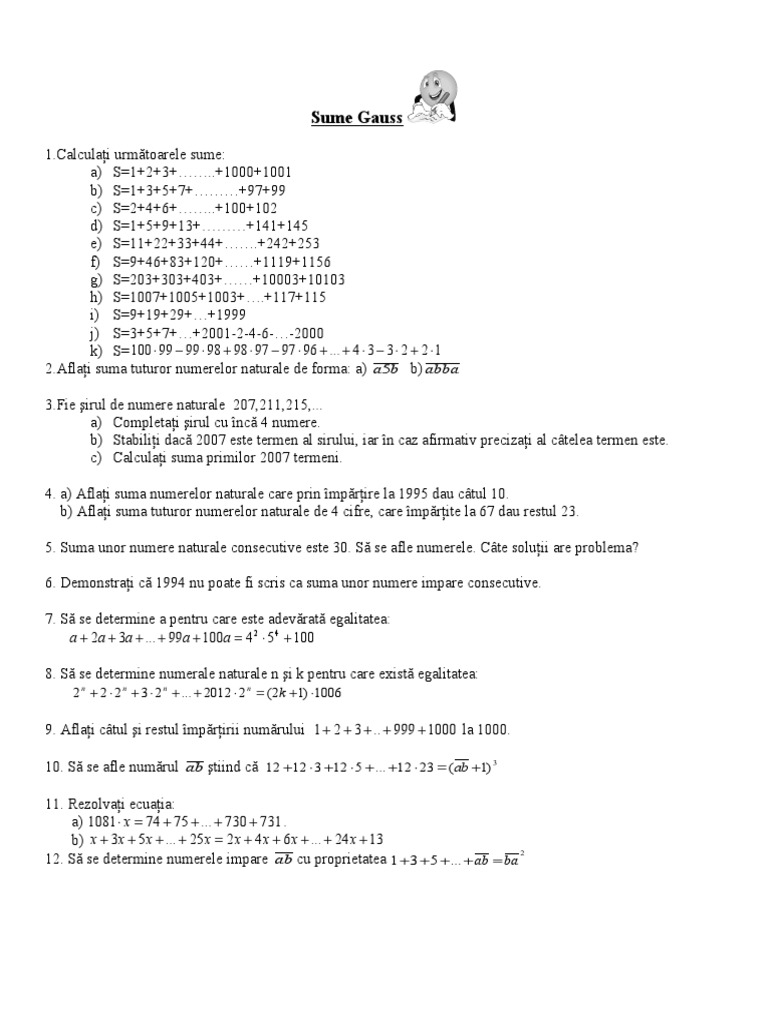 Sume Gauss | PDF