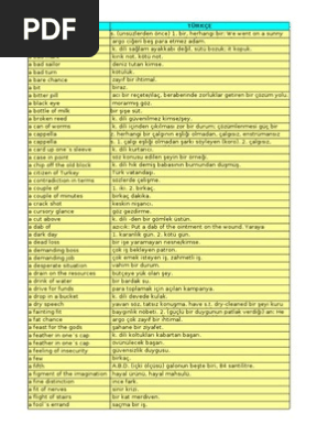 A Ngilizce Turkce Excel Sozluk Pdf