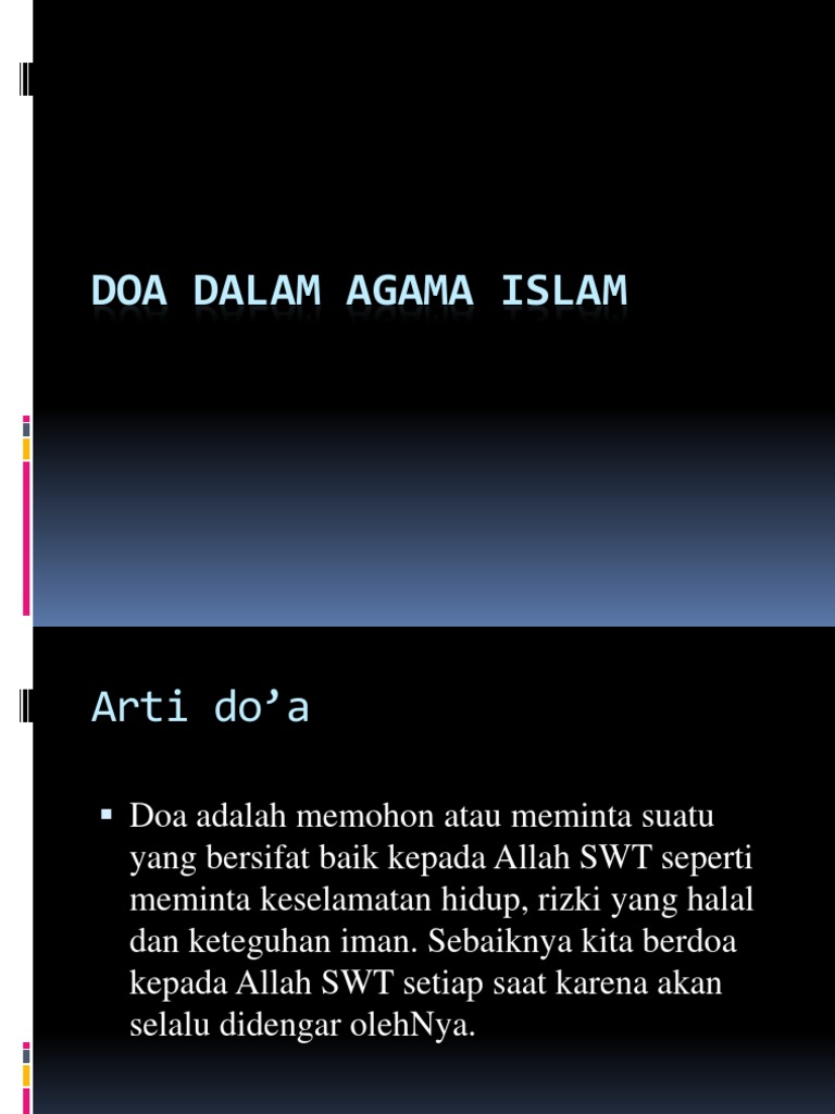 Doa Dalam Agama Islam