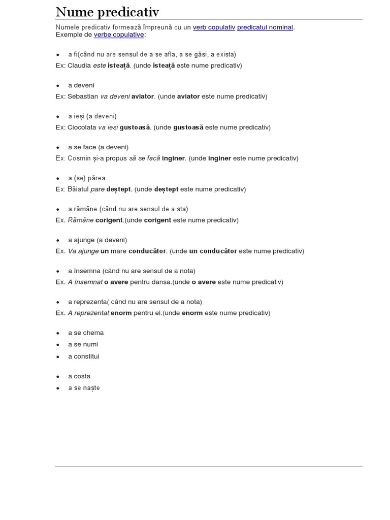 Intrebari Nume Predicativ Nume Predicativ | PDF