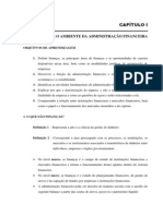 Capitulo 1 - o Papel e o Ambiente Da Administracao Financeira