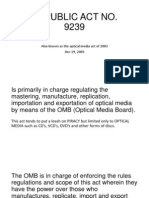 Republic Act No. 9239: Also Known As The Optical Media Act of 2003 Dec 19, 2003