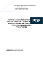 Estudio Sobre Las Instrucciones Orales en El Aula de ELE Análisis Contrastivo Entre Profesores Expertos y Profesores Principiantes