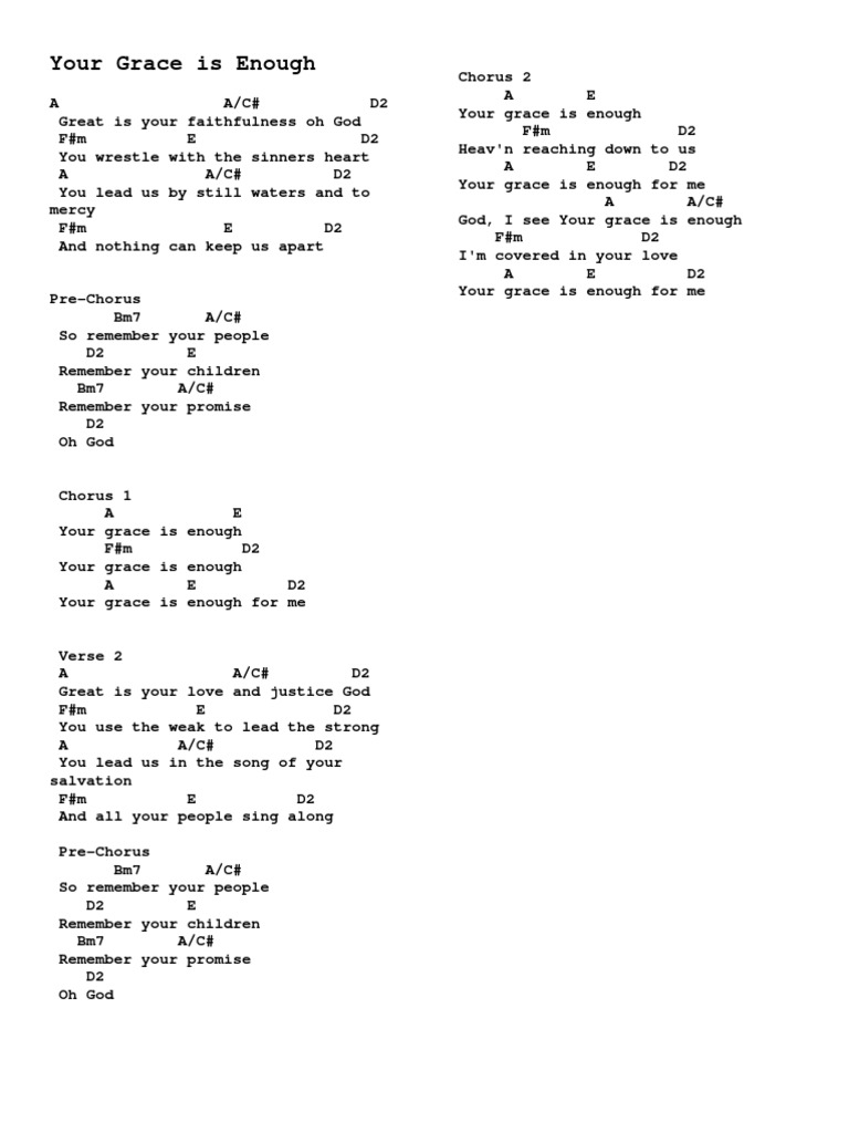 Your Grace Is Enough PDF