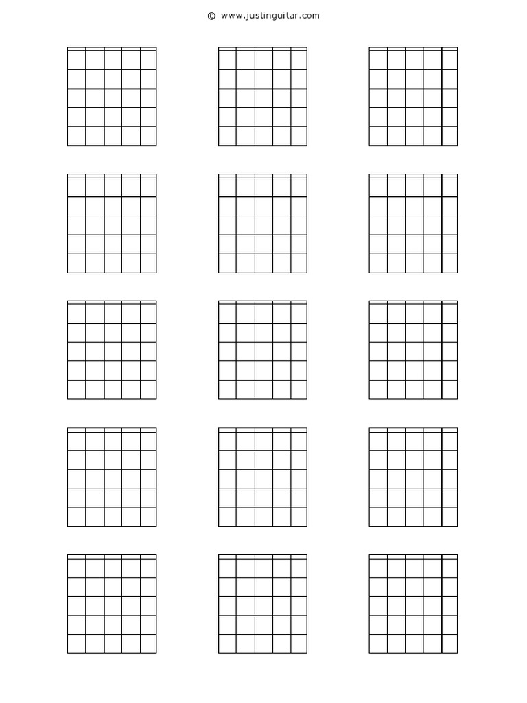Hoja para Acordes de Guitarra | PDF