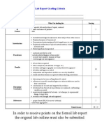 Scoring Rubric For Lab Report