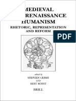 Medieval and Renaissance Humanism Rhetoric Representation and Reform Brill 039 S Studies in Intellectual History