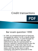 Credit Transactions - Bar Question 1990