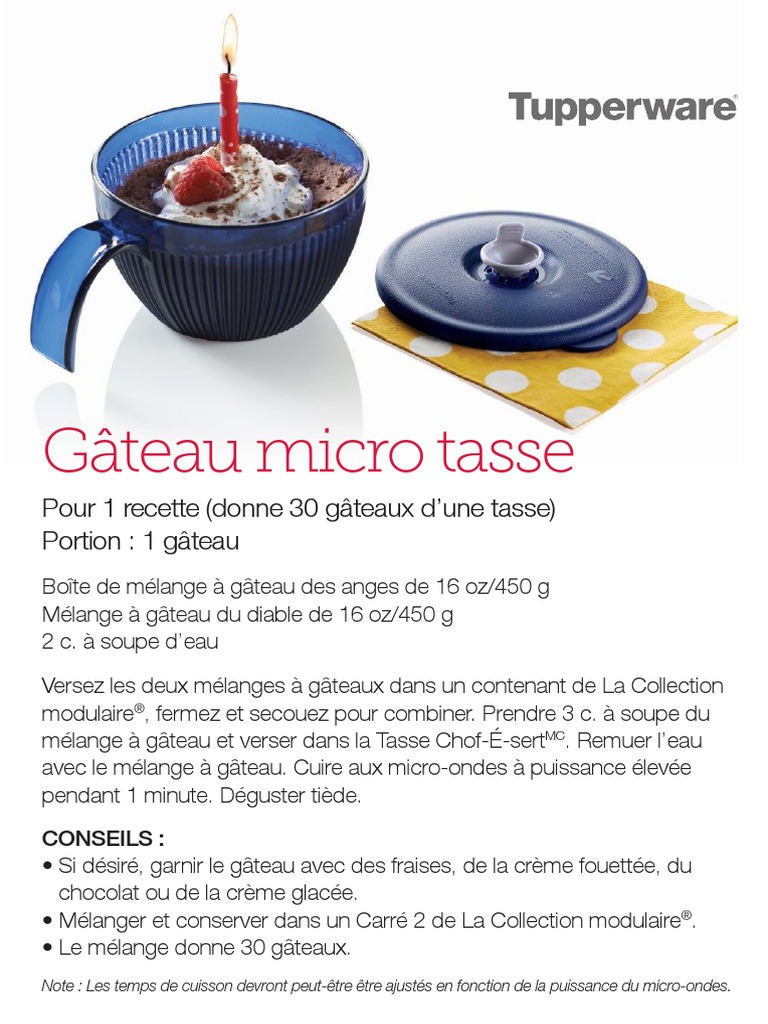 Gateau Micro Tasse Tupperware Creme Fouettee Produits De Boulangerie