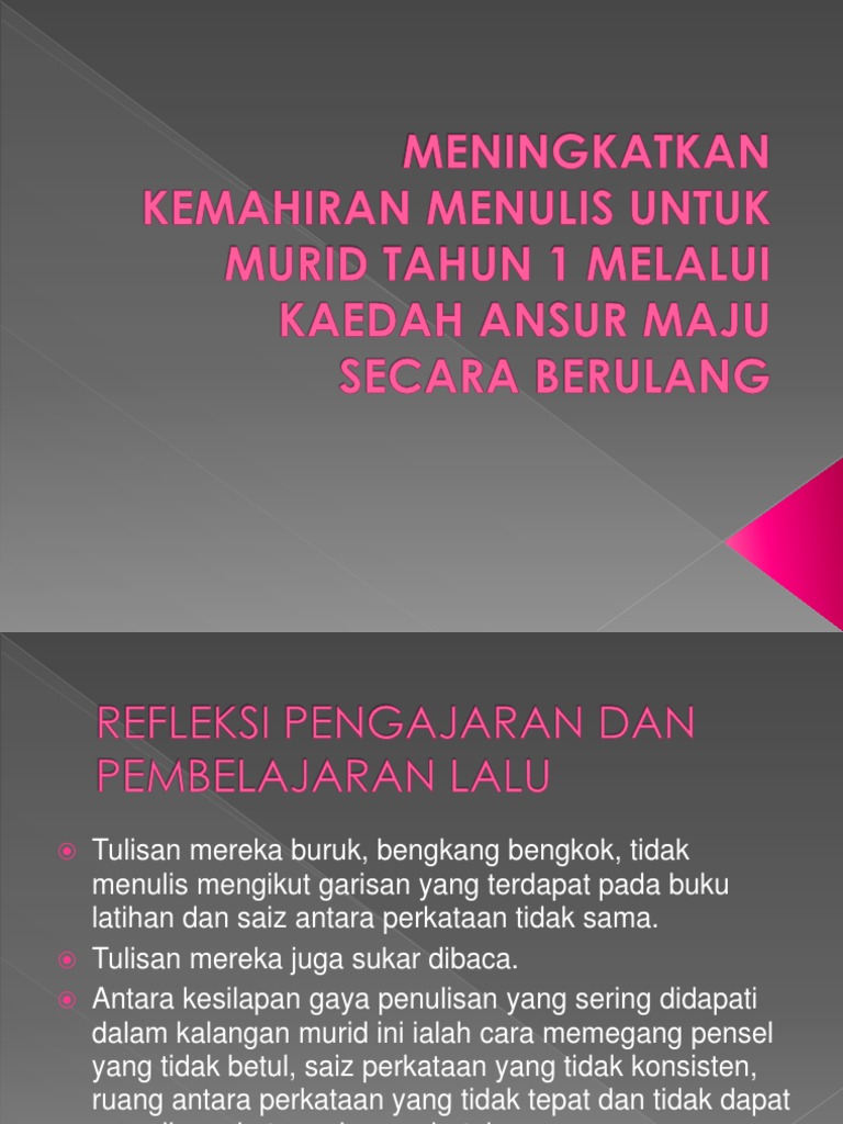 Meningkatkan Kemahiran Menulis Untuk Murid Tahun 1 Melalui Pdf