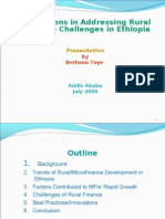 Innovations in Addressing Rural Finance Challenges in Ethiop
