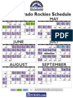 2014 Colorado Rockies Schedule: April MAY