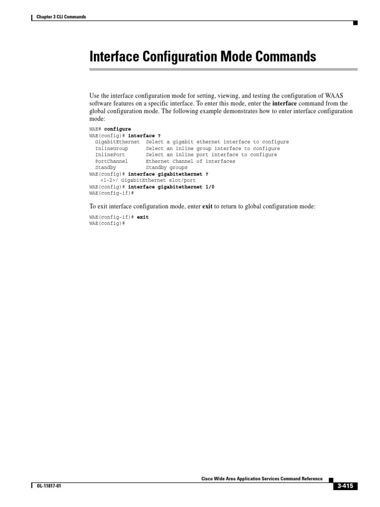 Interface Configuration Mode Commands | PDF | Duplex ...