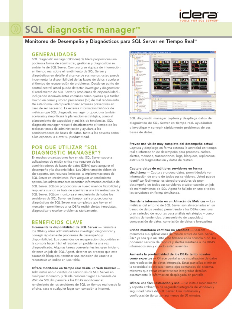 1 SQL Diagnostic Manager ESPANOL | PDF | Servidor SQL de Microsoft ...