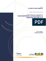 NT - Sustentabilidade Socioeconômica e Ambiental de UHE e LT - PDE 2020